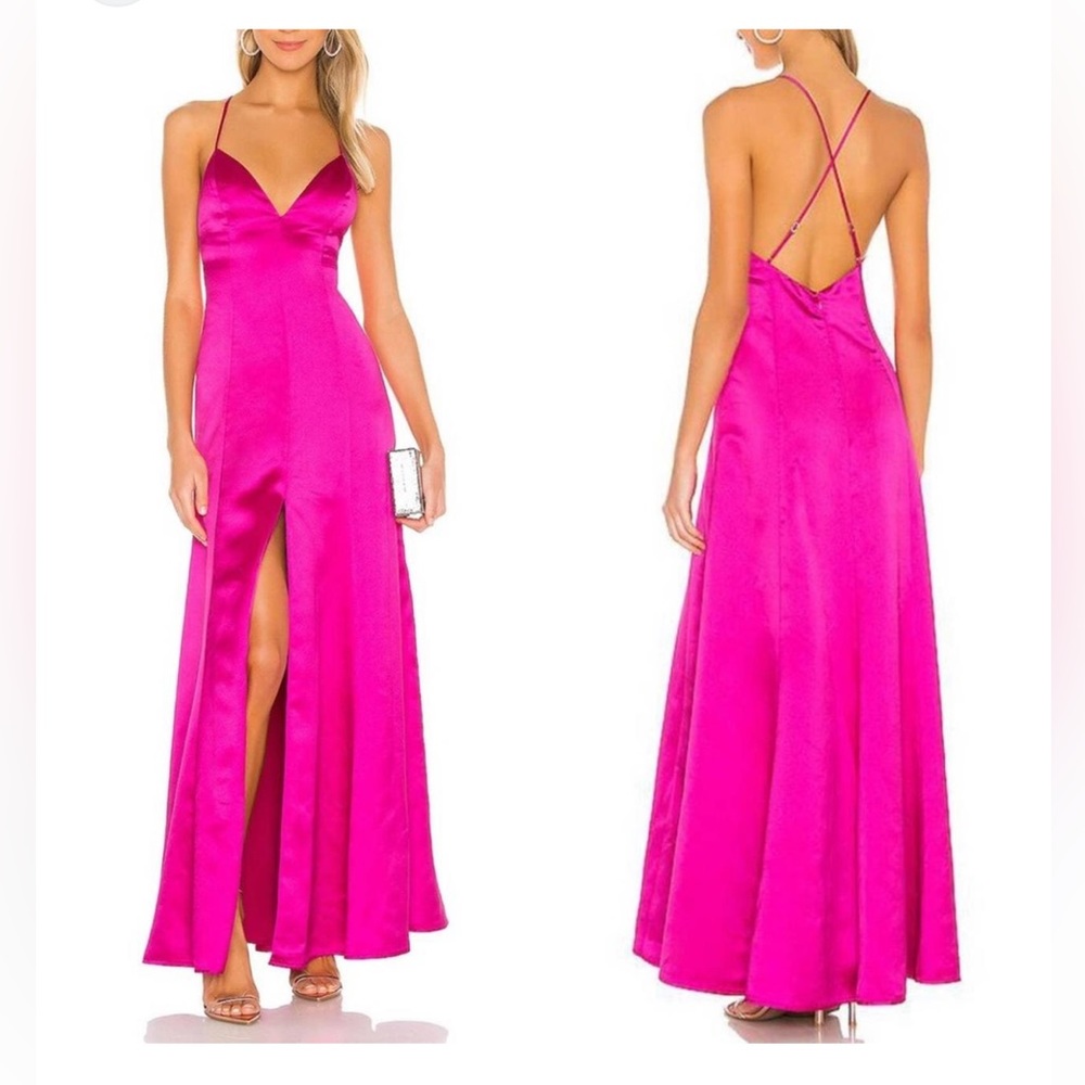 Fame and Partners bermuda- trine dress in hot pink